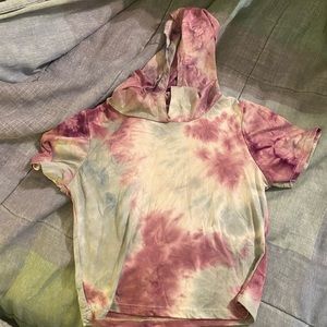 Cropped tie dye hoodie